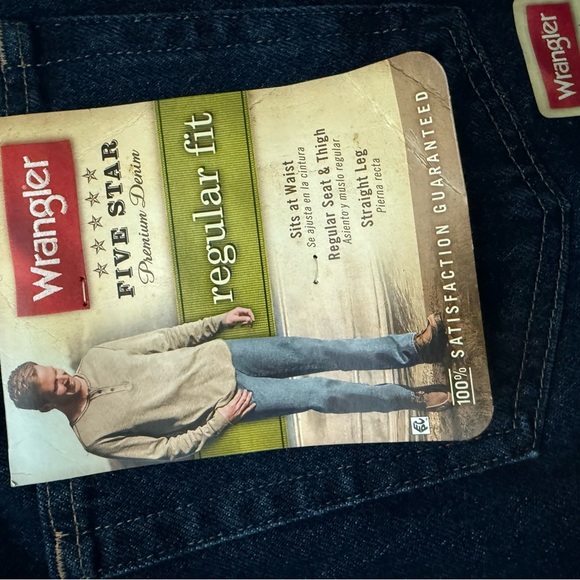 NWT Wrangler Regular Fit 38x29 Men’s Denim Jeans 100% Cotton - Picture 3 of 8